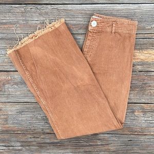 Zara Brown Marine Straight Wide Leg Jeans